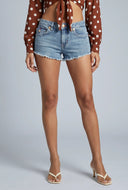 Frayed Cut-Off Denim Shorts