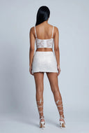 Glam Raw Hem Denim Micro Skirt