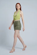Glam Raw Hem Denim Micro Skirt