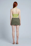 Glam Raw Hem Denim Micro Skirt