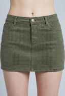 Glam Raw Hem Denim Micro Skirt