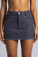 Glam Raw Hem Denim Micro Skirt