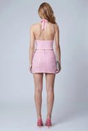 Glam Raw Hem Denim Micro Skirt