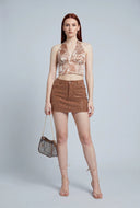 Glam Raw Hem Denim Micro Skirt