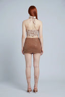 Glam Raw Hem Denim Micro Skirt