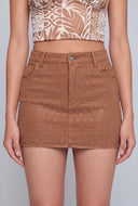 Glam Raw Hem Denim Micro Skirt