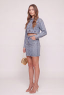 Glam Denim Pencil Skirt