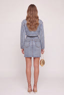 Glam Denim Pencil Skirt