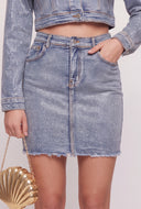 Glam Denim Pencil Skirt