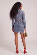Glam Denim Pencil Skirt