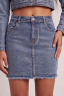 Glam Denim Pencil Skirt
