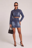 Glam Denim Pencil Skirt