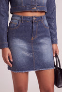 Glam Denim Pencil Skirt