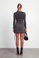 Rosalie Mid Rise Denim Cargo Mini Skirt