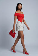 Jayleen Denim Cargo Mini Skirt