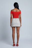 Jayleen Denim Cargo Mini Skirt