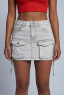 Jayleen Denim Cargo Mini Skirt