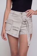 Abigail Acid Wash Denim Skort