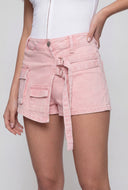 Abigail Acid Wash Denim Skort