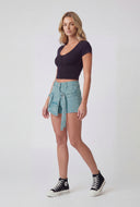 Abigail Acid Wash Denim Skort