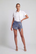 Abigail Acid Wash Denim Skort