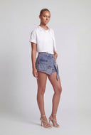 Abigail Acid Wash Denim Skort