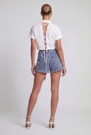 Abigail Acid Wash Denim Skort