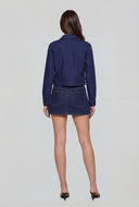 Arlette Denim Cargo Pocket Mini Skirt