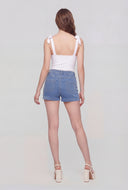 Mid Rise Denim Skort