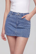 Mid Rise Denim Skort