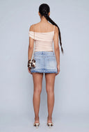 Raw Hem Denim Micro Skirt