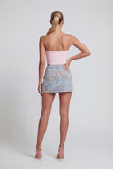 Rose Denim Mini Skirt