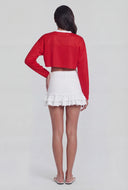 Averie Frayed Tiered Denim Mini Skirt