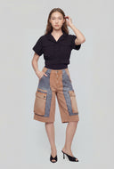 Sierra Two Tone Cargo Bermuda Shorts