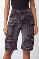 Coraline Utility Bermuda Denim Shorts