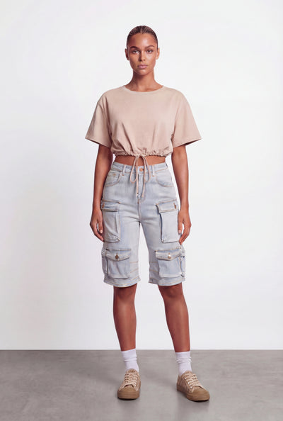 Coraline Utility Bermuda Denim Shorts
