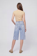 Distressed Raw Hem Denim Jorts
