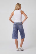 Distressed Raw Hem Denim Jorts