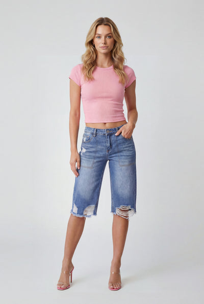 Danna Destroyed Hem Jorts