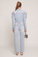Denim Cold Shoulder Jacket