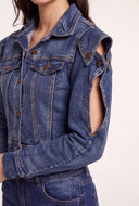 Denim Cold Shoulder Jacket