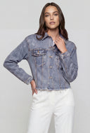 Glam Frayed Hem Denim Jacket