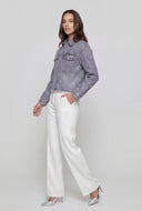 Glam Frayed Hem Denim Jacket