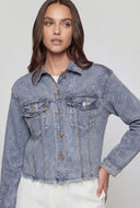 Glam Frayed Hem Denim Jacket