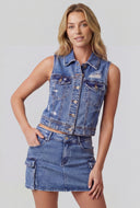 Distressed Denim Vest