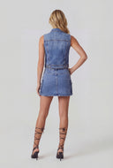 Distressed Denim Vest