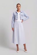 Distressed Hem Crop Denim Jacket