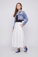 Distressed Hem Crop Denim Jacket