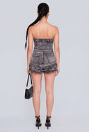 Acid Wash Denim Tube Romper