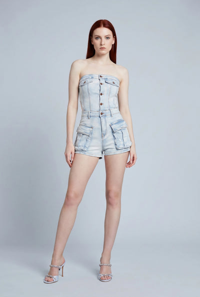 Miriam Denim Tube Romper